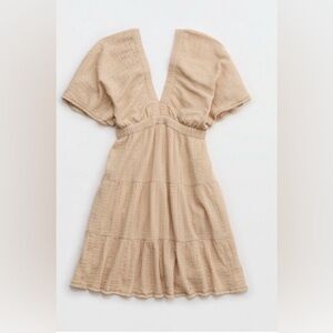 Aerie Gauzy Flutter Sleeve Dress